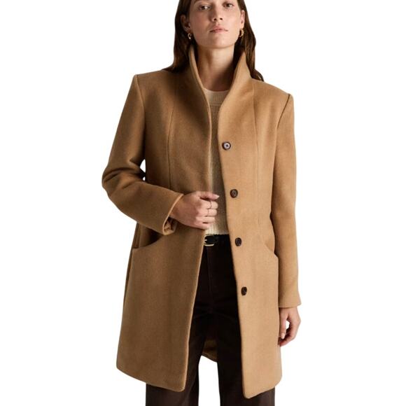 Quince Jackets & Blazers - NWOT Quince Women's XL Mod Italian Wool Cashmere Cocoon Coat Caramel Tan 5136